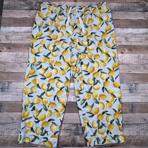 State‎ of Day Intimates Womens 3X Lemon Print Pajama Pants Yellow Cotton Modal